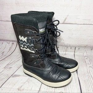 Khombu Daria Black White Winter Snow Boots Girls 3